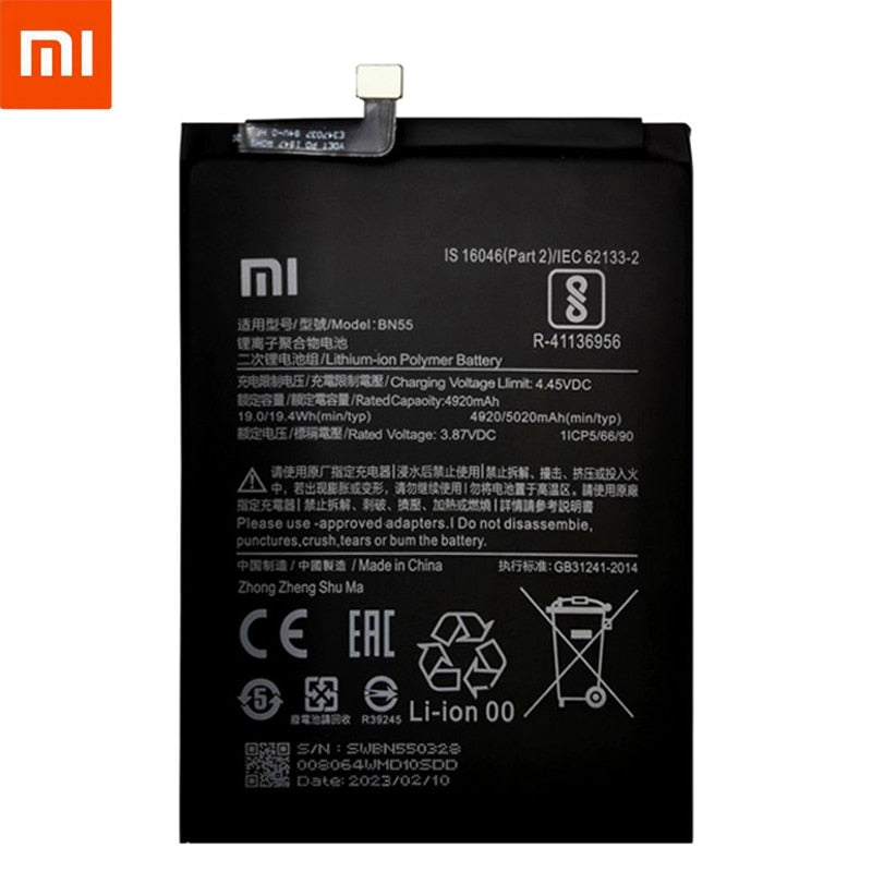 100% Original 5020mAh BN53 BN54 BN55 Replacement Battery For Xiaomi Redmi Note 9 Pro 9S Bateria Mobile Phone Batteries Tools
