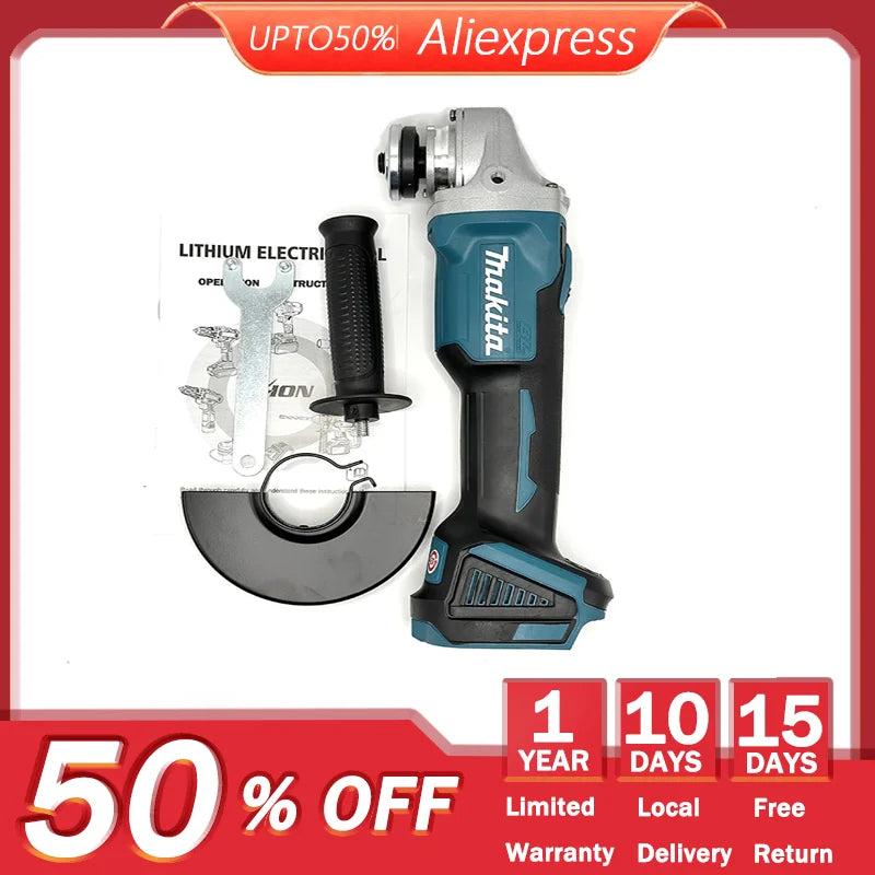 Makita 18V 100mm Brushless 404 Lithium Ion Cutting Rechargeable Angle Grinder 180°Rotary Polisher Power Tool Cutting Power Tools