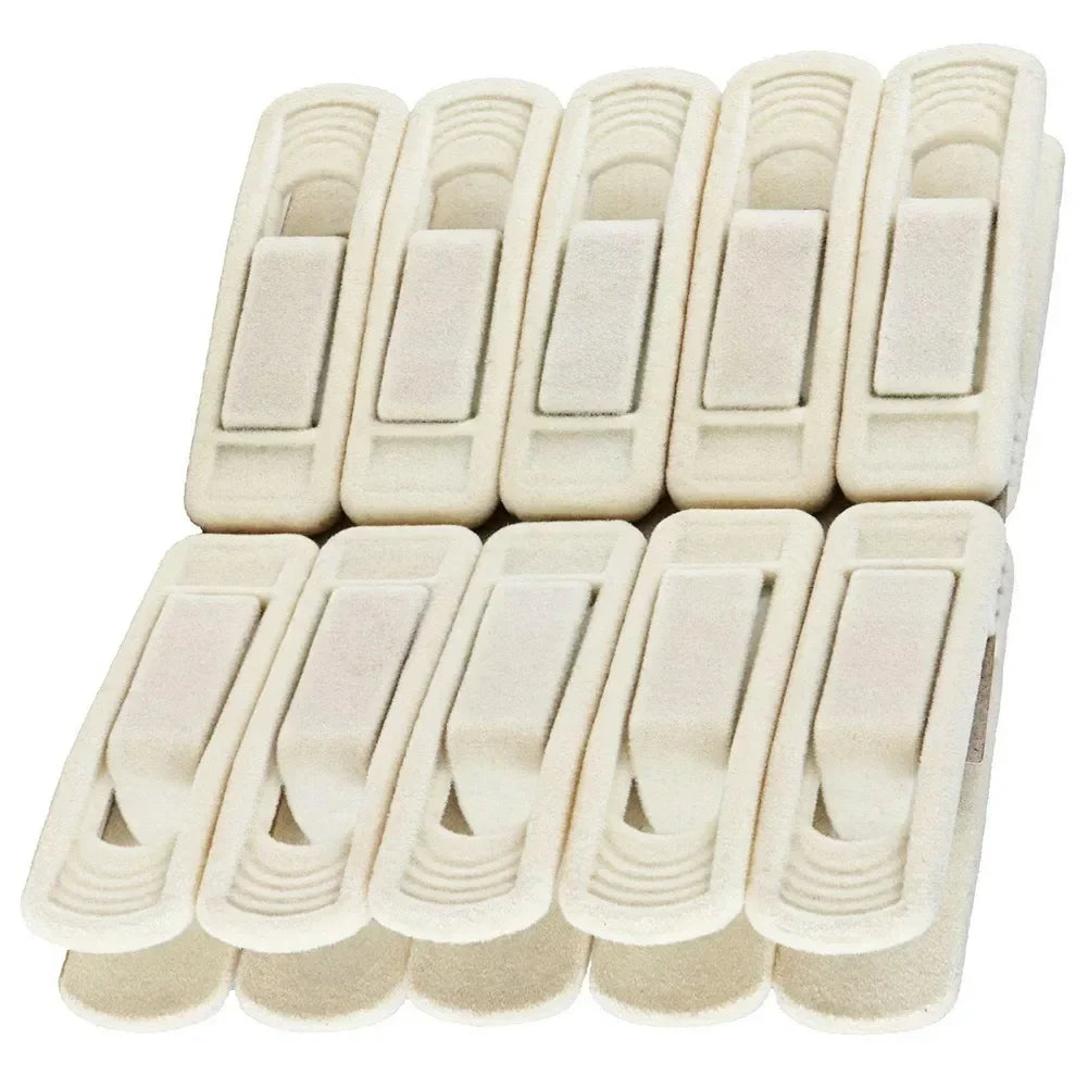 Rack Velvet Artifical Clothes Clip Drying Clip Useful Hanger Velvet Flocked Clip 10pcs Cloth Pant Hanger Slip For Non Coat