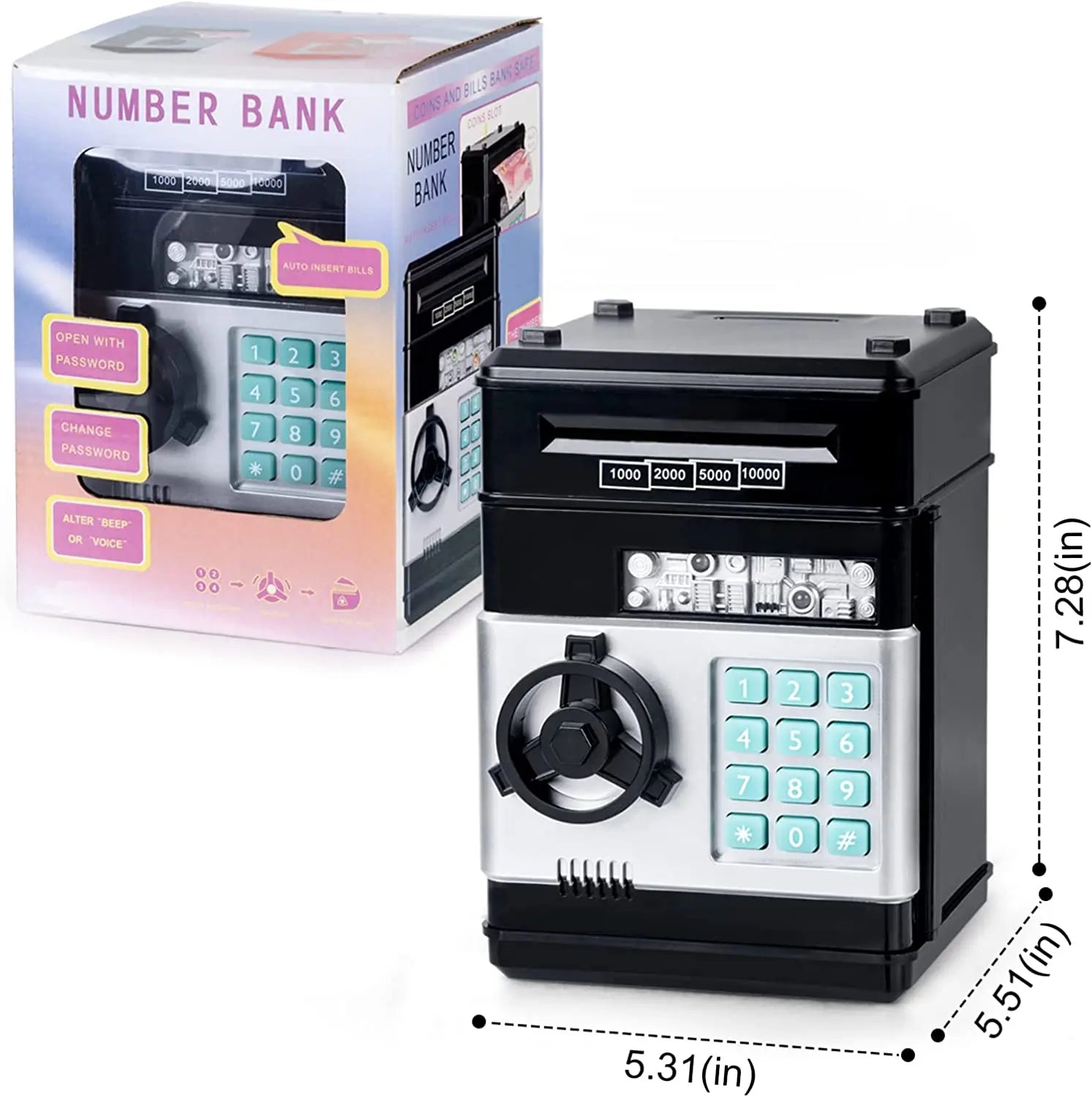 Electronic Piggy Bank Password Safe Box Money Boxes For Children Digital Coins Cash Saving Safe Deposit Atm Machine Kid Gifts