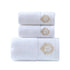 Inyahome Set of 3 White Letter Embroidered Towels Sets 2 Hand Towels 34x74cm and 1 Body Bath Towels 70x140cm Toallas De Baño