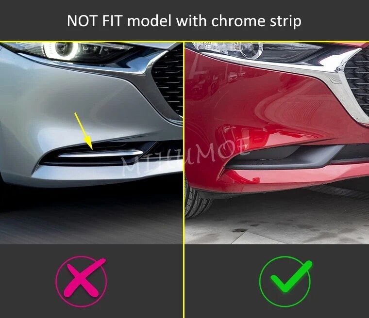 Carbon Fiber Front Bumper Fog Light Trims Cover For Mazda 3 Sedan BP 2019 2020 2021 2022
