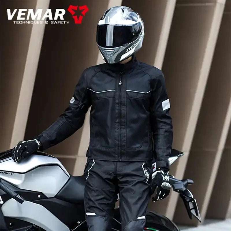 Vemar Summer Motorcycle Jacket Men's Motocross Jacket Motorcyclist Jacket Protective Gear Coat Racing Reflective Oxford Clothing