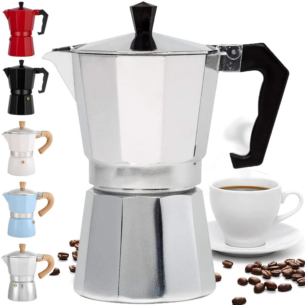 Coffee Maker Moka Pots Espresso Kettle Italian Coffee Machine Cafe Brewing Tools Stovetop Filter Percolator For Cafe Accessories