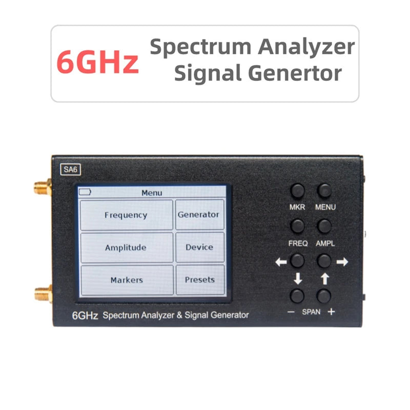 6Ghz Spectrum Analyzer SA6 Signal Generator Wi-Fi 2G 4G LTE CDMA GSM Beidou GP Portable Metal Amplitude Frequency Analyzer