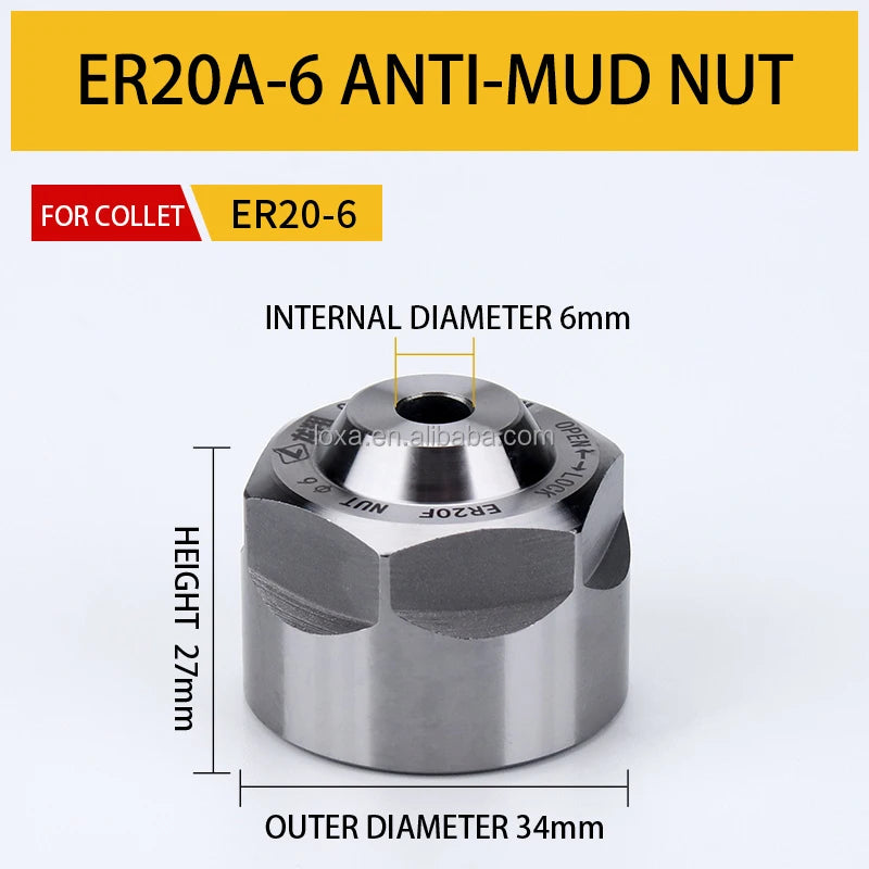 ER20A ER25UM ER32UM Collets Chuck Nuts for  Engraving Machine Anti-Mud Nut CNC Tool Holders Woodworking Spindle High Precision