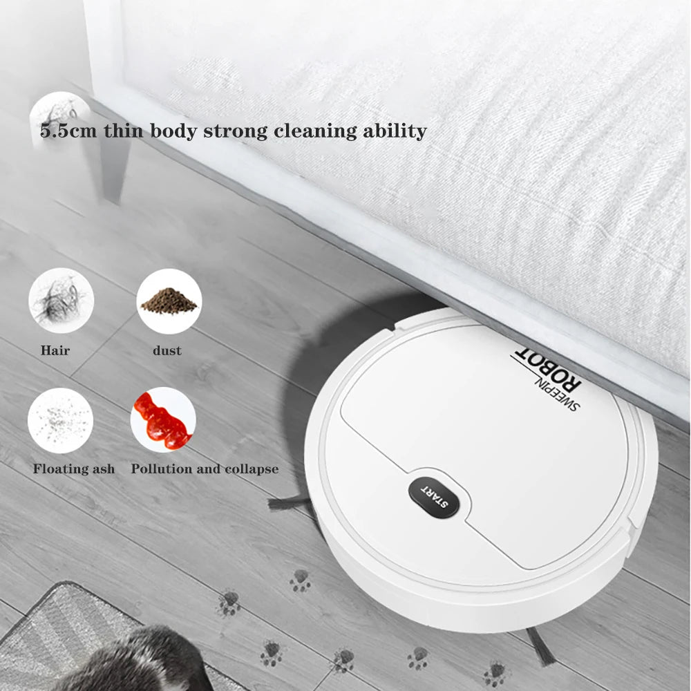 USB Charging Sweeping Robot Sweeper and Mop Mini 3 in 1 Intelligent Floor Cleaning Vacuum Cleaner Housekeeping Electric Cordless