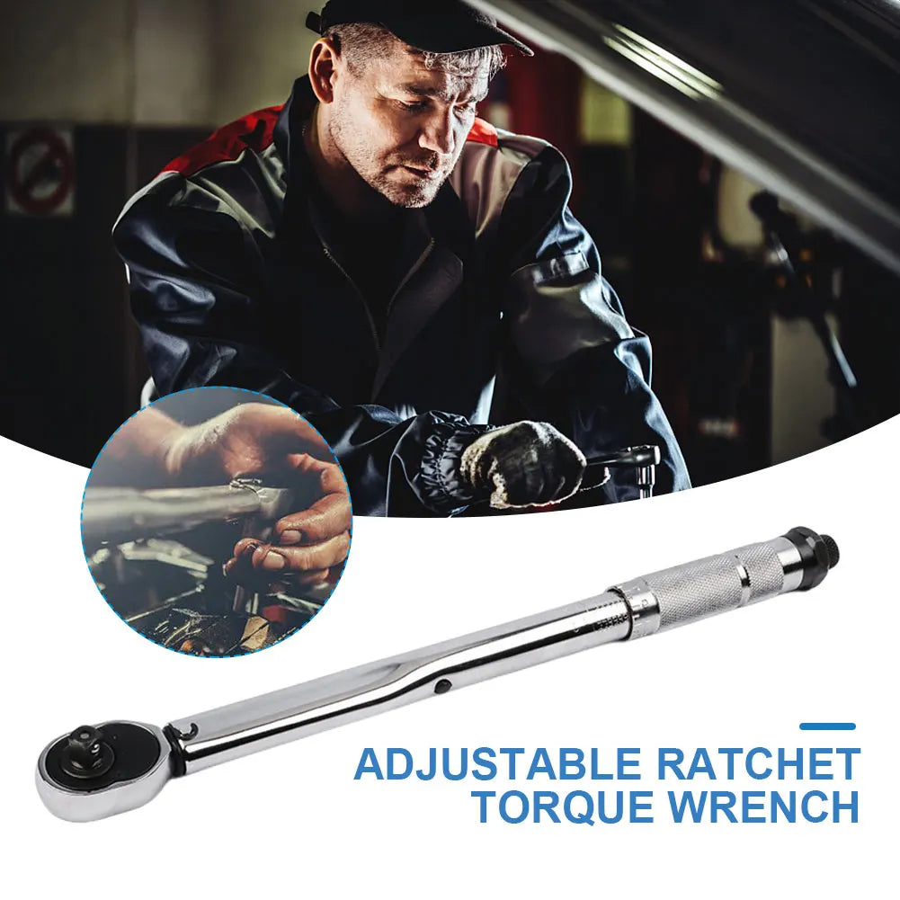 Ratchet Torque Wrench Square Drive 5-150N.m Reversible Ratchet Key 3/8'' Adjustable Torque Spanner Precise Preset Hand Tool
