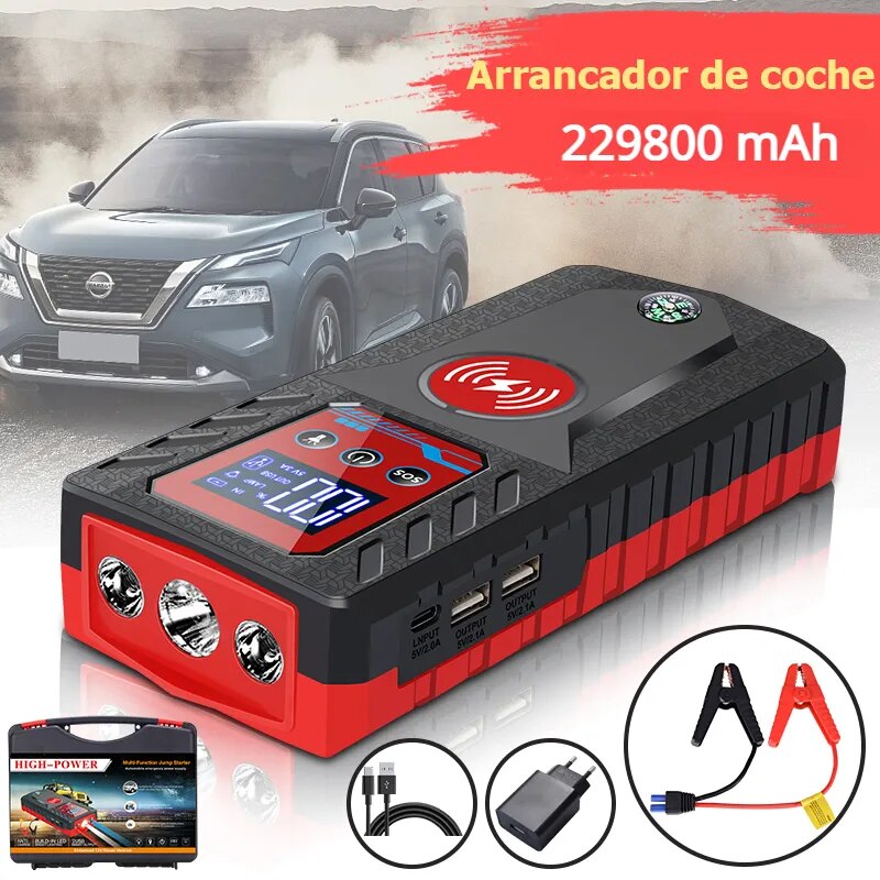 Car Jump Starter 12V Power Bank For Car Booster Device Portable Battery Chargers Emergency Lighting Multi-function Assecories