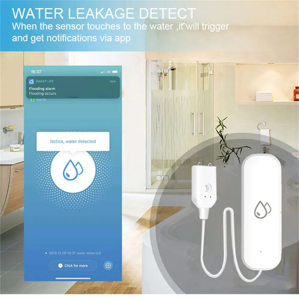New Tuya Smart WiFi Water Level Sensor Leakage Alarm Flood Leak Detector APP Remote Control Smart Home Security Alarm System