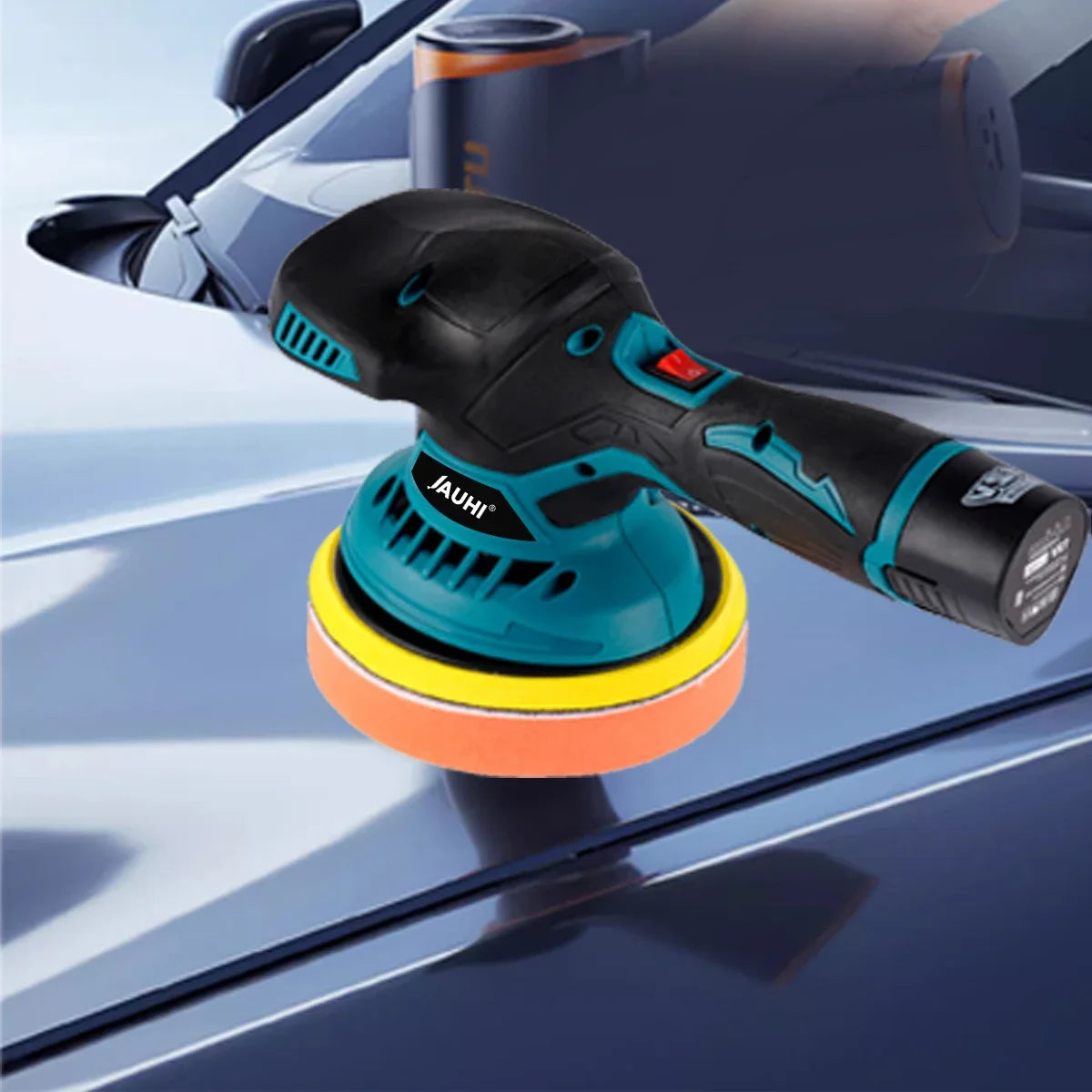 JAUHI 6000RPM Cordless Mini Polisher 6Gears Car Polishing Machine 12V Electric Cars Polish Machines Adjustment Speeds Power Tool
