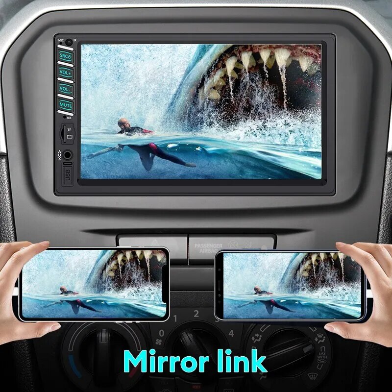 7Inch Touch HD Screen Carplay MP5 Player Car Multimedia Stereo Carplay Android Auto Radio USB BT TF Card 12LED HD Reverse Camera