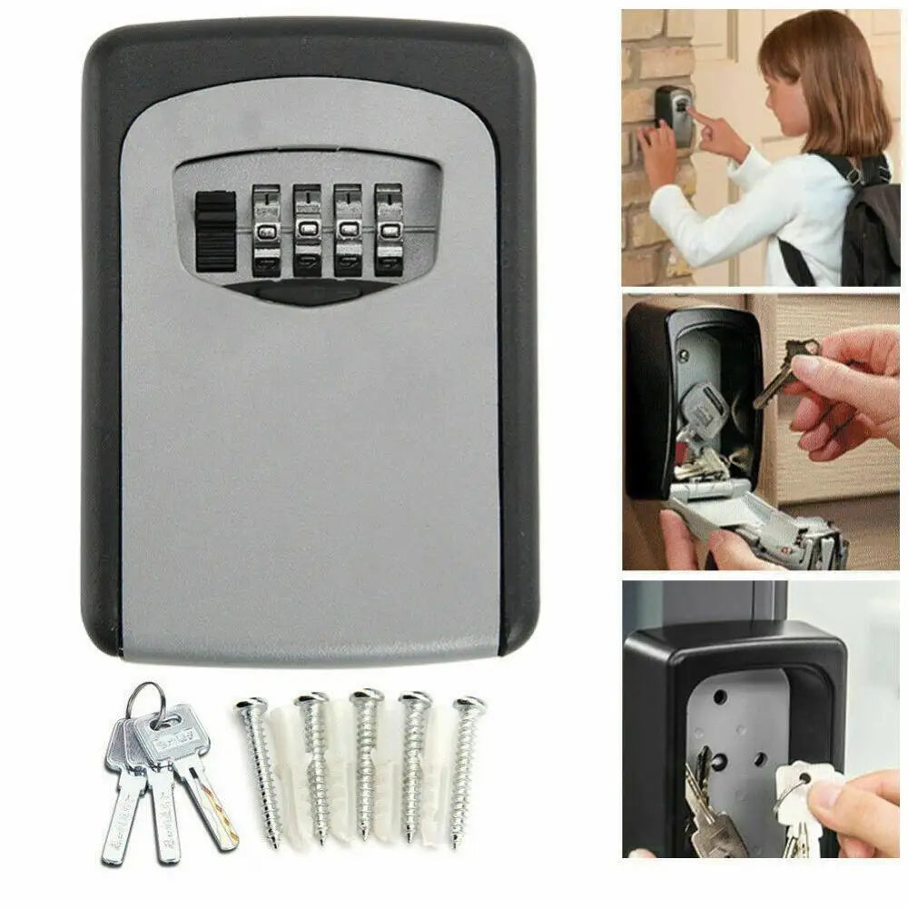 1/2PCS Weatherproof Wall-mounted Key Safe Password Key Box Key Lock Box No4 Combination Key Storage Lock Box Indoor and Outdoor