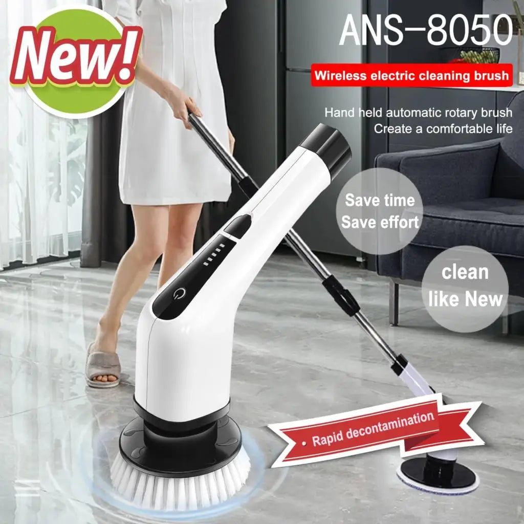 7-in-1 cordless electric mop cleaning tool, electric cleaning brush, long handle, retractable bathroom, bathroom