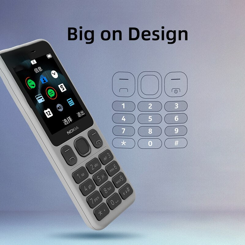 New and Original Nokia 125 2G Mobile Phone Multilingual Dual SIM 2.4 inch Cards FM Radio 1020mAh Feature Mobile Phone