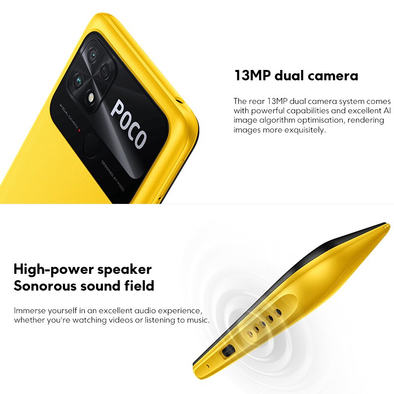 POCO C40 32GB/64GB Global Version 6.71" DotDrop Display 13MP Dual Camera 6000mAh Battery Octa Core CPU