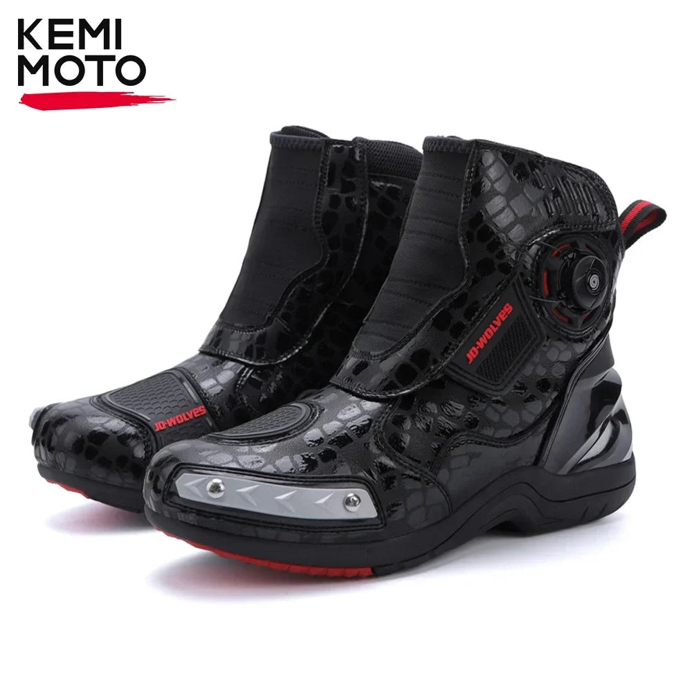 Motorcycle Men Boots Racing Shoes Riding Breathable Soft  Black Boots Off-road Motorbike Waterproof Anti-kick Protection Moto