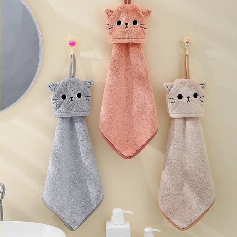 Cat Hand Towel For Child Super Absorbent Microfiber Kitchen Towel High-efficiency Tableware Cleaning Towel Bothroom Tools