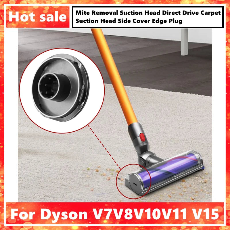 For Dyson V7V8V10V11 V15 Mite Removal Suction Head Direct Drive Carpet Suction Head Side Cover Edge Plug