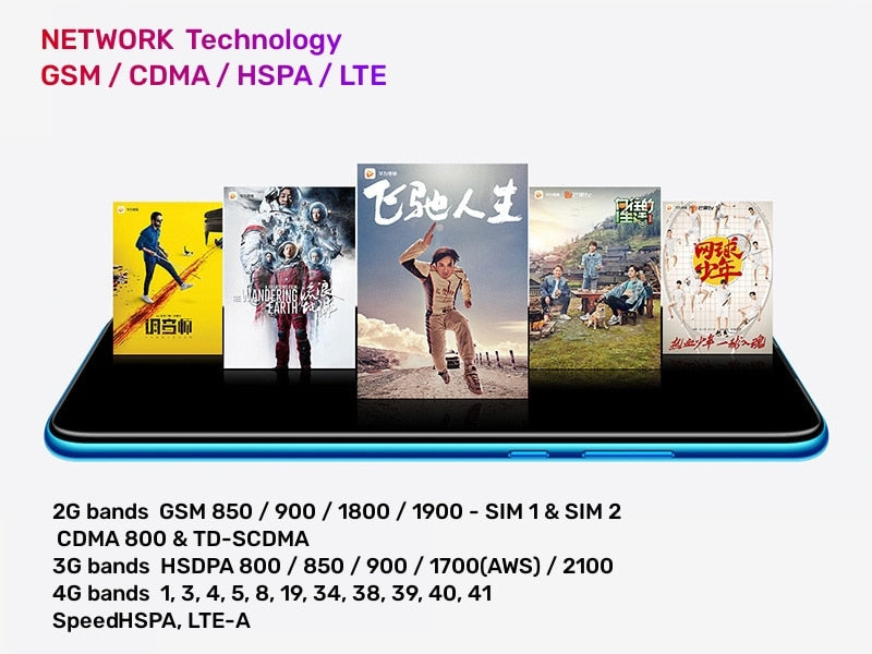 Original HUAWEI Nova 5i Smartphone Android 6.4 inch 24MP+24MP Camera 8GB 128GB Cell phone 4G Google Play Store Mobile phones