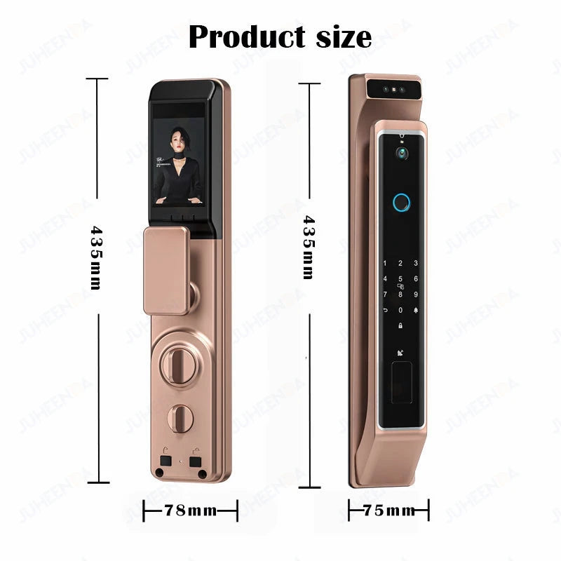 New TTLock APP 3D Face Recognition Smart Door Lock Camera Digital Fingerprint Password IC Card Code Keypad Electronic Door Lock