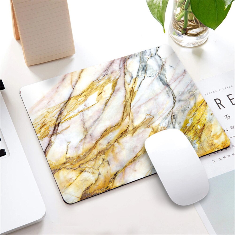 Marble Nordic Style Small Mouse Pad Computer Laptop Mousepad Rectangle Non-slip Rubber Base Deskpad Table Mat Desk Accessories