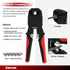 AMPCOM RJ45 Crimper Lan Tester Tool Set Ethernet Cable Stripper Punch Down Tool RJ 45 RJ11 Connectors 12 in 1 Cabling Repair Set