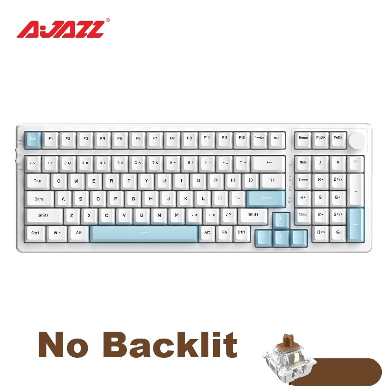 Ajazz AK992 92 Keys DIY Switch Keyboard Red Green Brown Shaft Hot-swap Mechanical Keyboard with RGB/White/No Backlit Optional