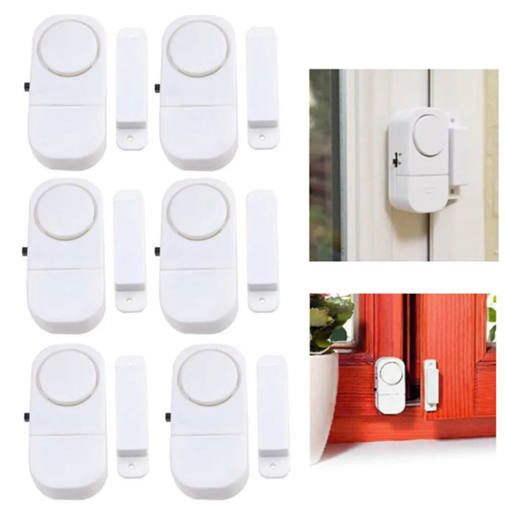 6sets/pack Wireless Anti Theft Easy Install Apartment Burglar Alert Door Alarm Window For Home Security DIY Magnetic Sensor