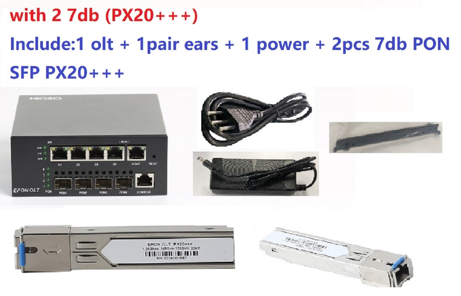 HIOSO MINI 4PON EPON OLT DC12V WEB SNMP COMPATIBLE WITH HUAWEI ZTE FIBER HOME ONUS