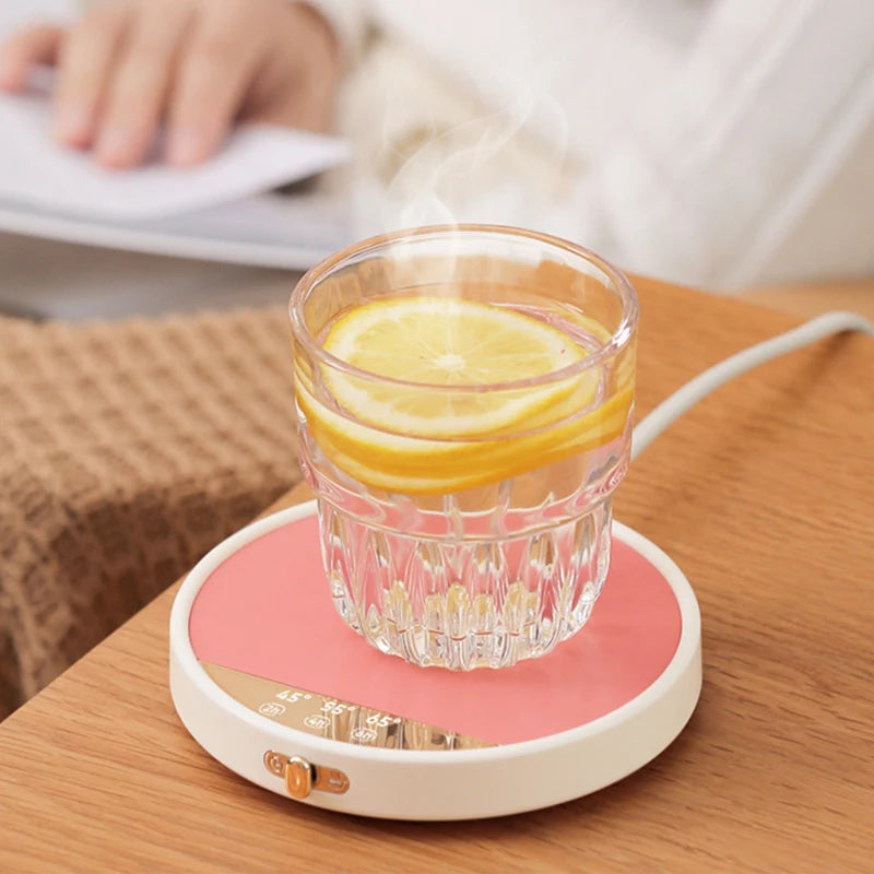 Smart Coffee Cup Warmer with Timer for Office Desk Use Electric Beverage Warmer for Cocoa Tea Water Milk 3 Temperature Settings