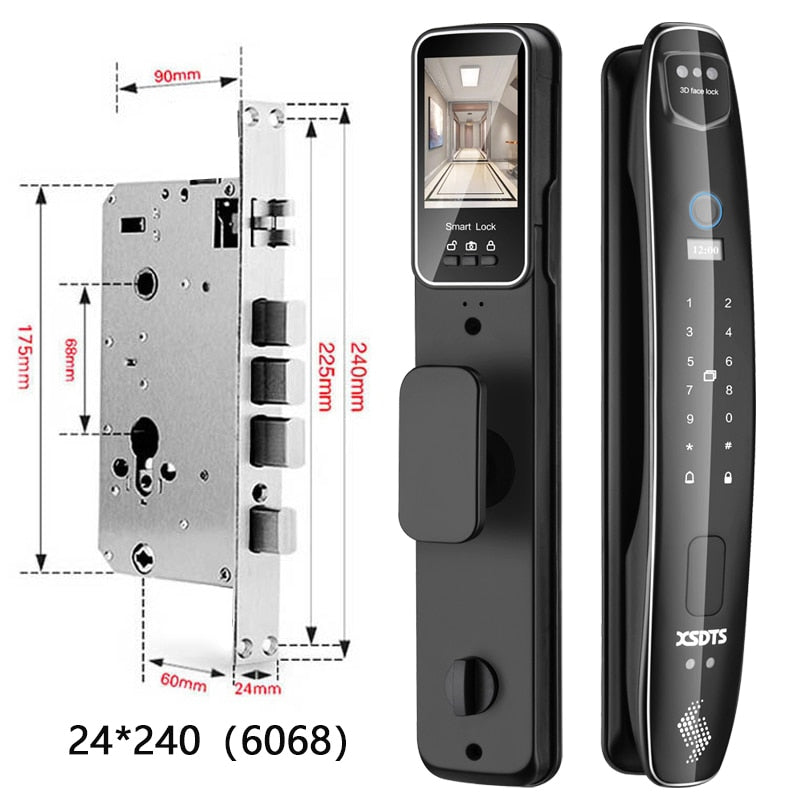 3D Face Smart Door Lock Security Camera Monitor Intelligent Fingerprint Password Biometric Electronic Key Unlock Usmart Go