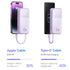 Baseus 22.5W Power Bank 10000mAh/20000mAh Dual Fast Charging Cables Portable Battery Charger For iPhone 14 13 12 Pro Max Xiaomi