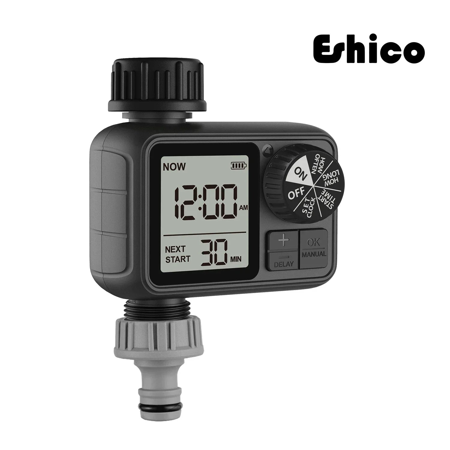 Eshico HCT-M02 Water Timer Newest Digital Sprinkler with Manual/Automatic 2-Watering Modes Suitable for Different Outdoor Scenes