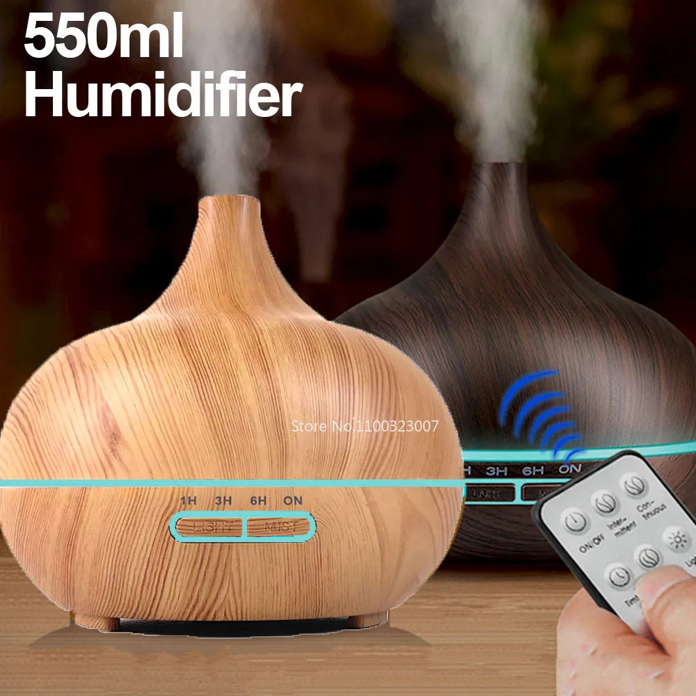 Electric Aroma Air Humidifier Diffuser Essential Oils Mist Sprayer Ultrasonic Remote Control Mist Maker with Color LED Lantem