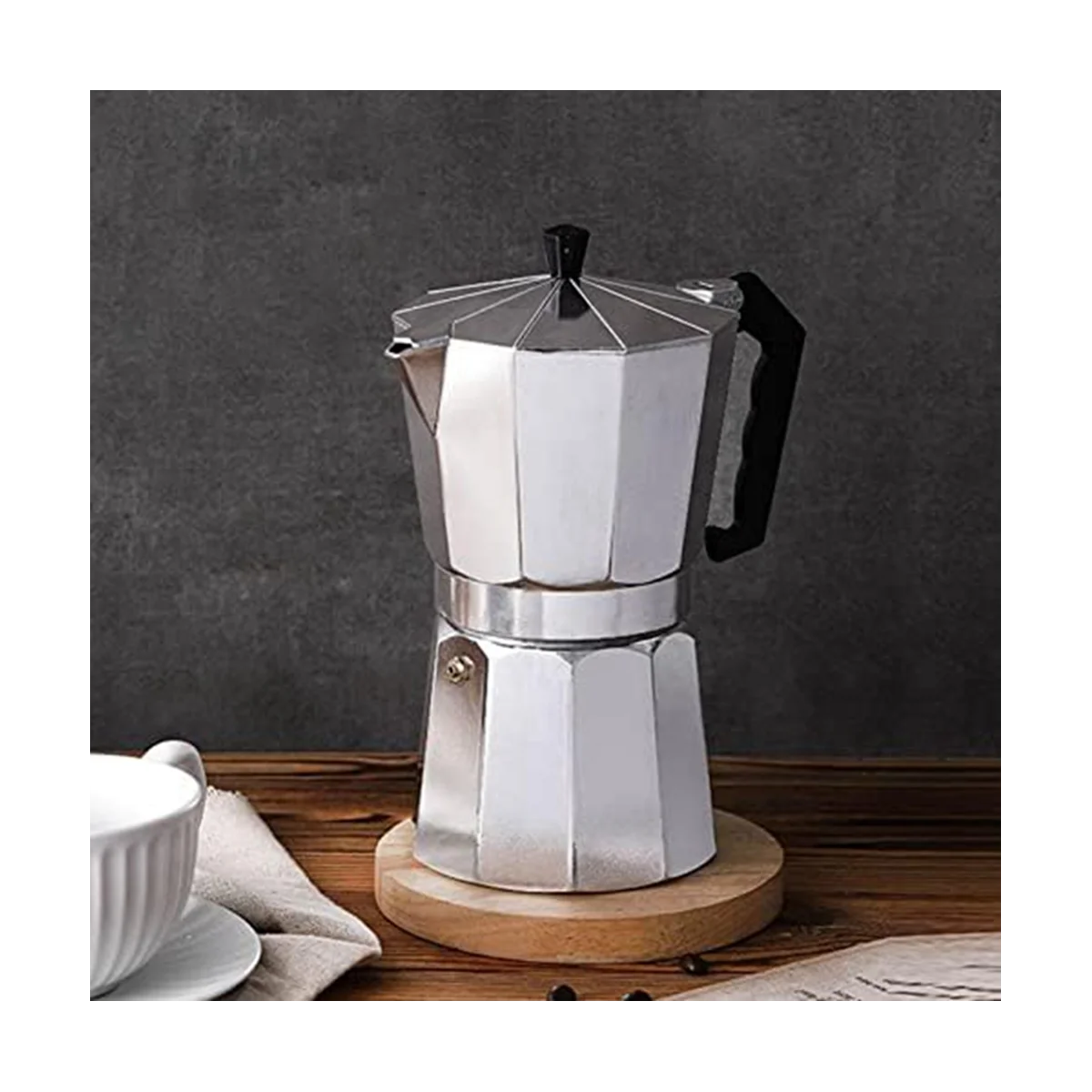 Coffee Pot Espresso Maker Moka Pot, Stovetop Espresso Maker for Great Flavored Espresso for Electric Ceramic Stovetop