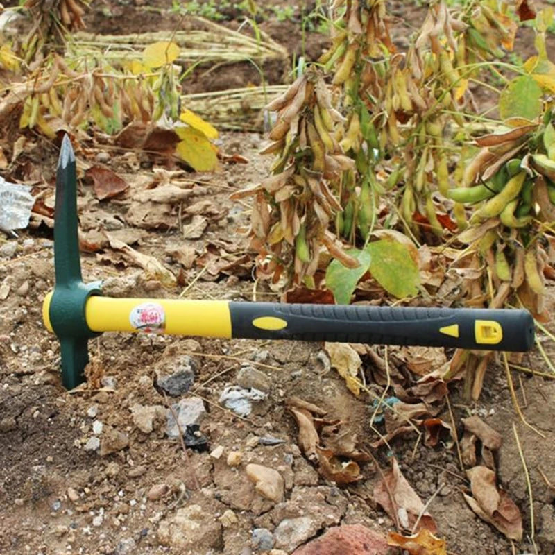 Mattock Fiberglass Handle Pick Axe for Garden Projects/Vegetable Harvesting Garden Pick Hand Tools Labor-saving