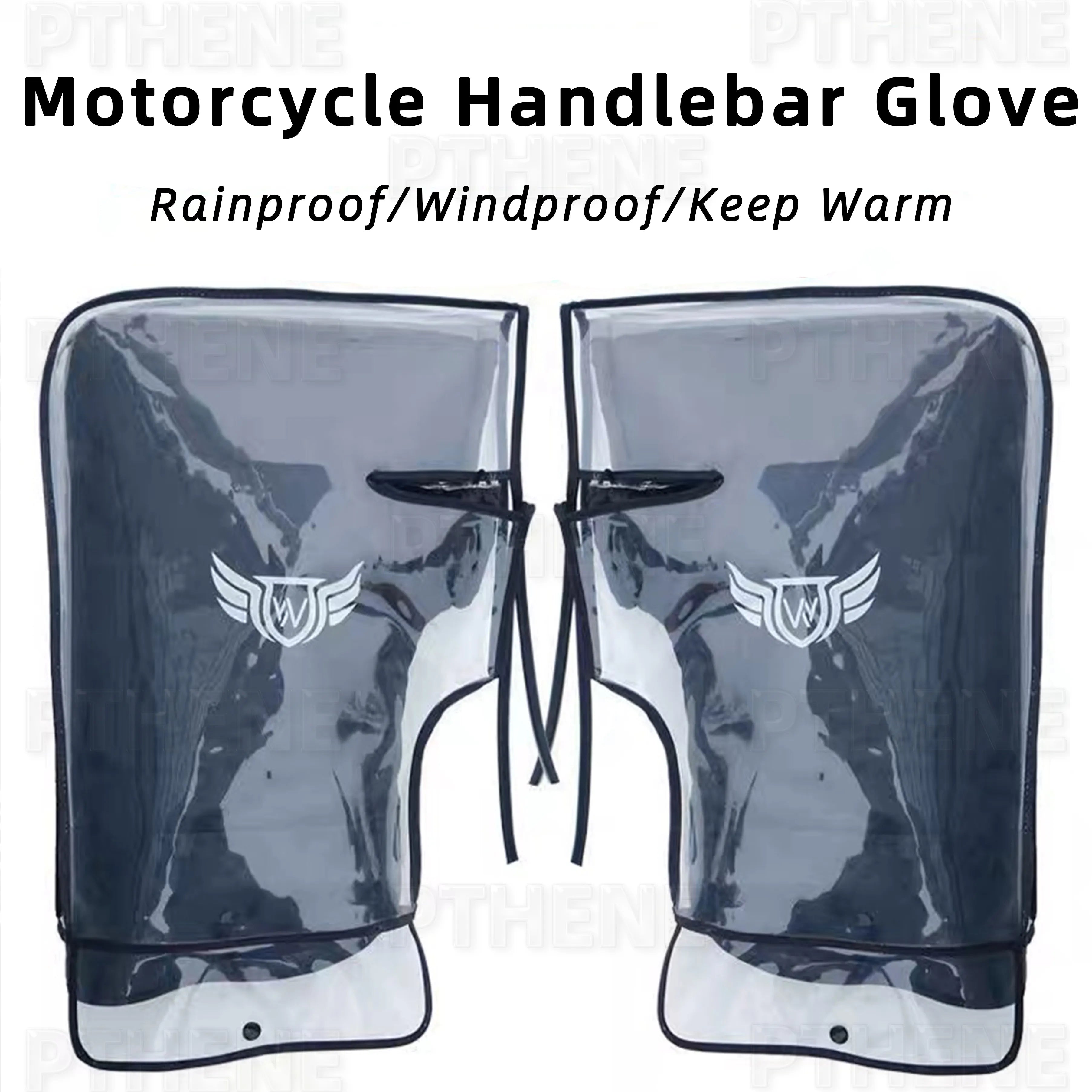 Pthene Motorcycle Scooter Bicycle Windproof Rainproof Winter Keep Warm Hot Protect Handlebar Handle Large Guard Cover Gloves