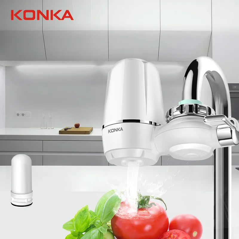 KONKA 1/4pc Tap Water Purifier Filter Washable Replacement Kitchen Faucet Long Lasting Ceramic Filtro Nine-Stage Clean