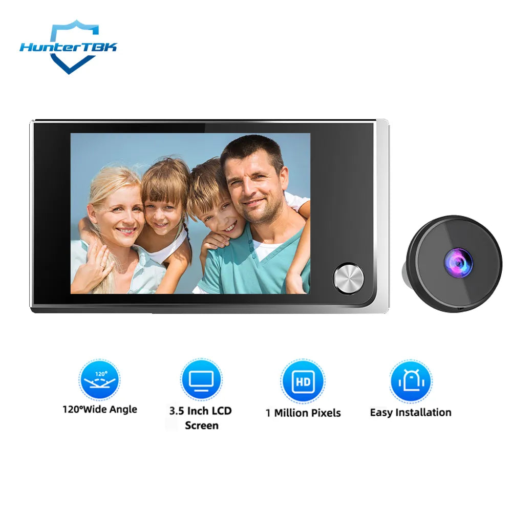 Peephole Camera for Apartment Door 3.5 inch LCD HD Screen 120 Degree Wide Angle Visual Doorbell Digital Door Viewer