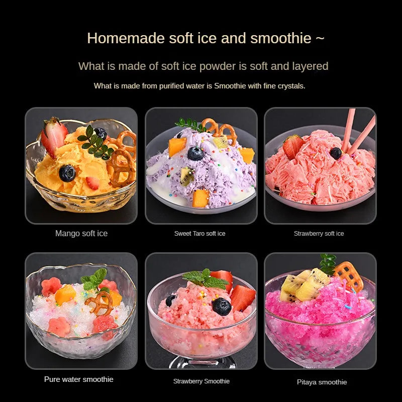 Kitchen Ice Grinder Household Small Shaved Machine Fully Automatic Wireless Portable Electric Cream Food Crusher Manual Dining