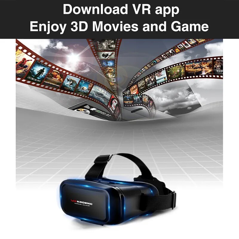 3D VR Headset Smart Virtual Reality Glasses Helmet Viar for iPhone Android Smartphones Phone Lenses with Controllers Binoculars