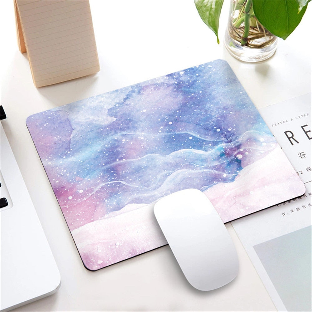Marble Nordic Style Small Mouse Pad Computer Laptop Mousepad Rectangle Non-slip Rubber Base Deskpad Table Mat Desk Accessories