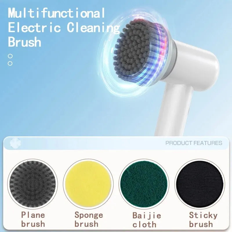 Electric Cleaning Brush Hand Holding Wireless Multifunctional-Function Household Kitchen Stove Waterproof Cleaning-Brush