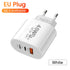 USB C Charger 60W Fast Charging Charger 3Ports Type C Mobile Phone Charger PD Power Adapter for Samsung Xiaomi iPhone QC3.0