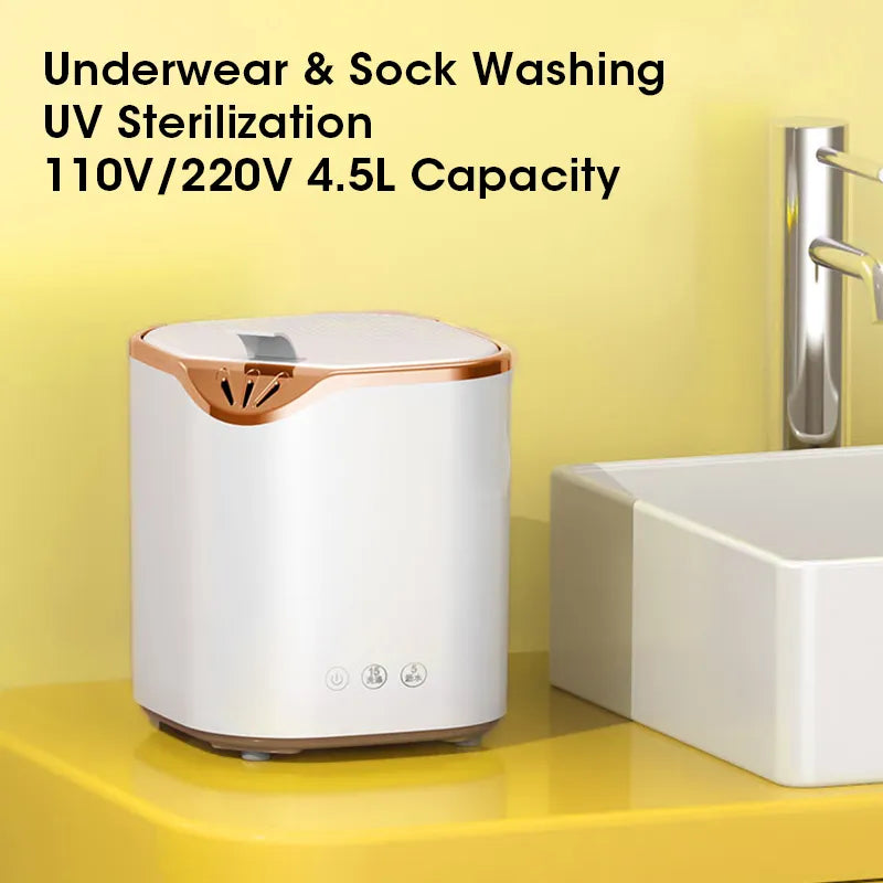 Portable Washing Machine With Spin Dryer Automatic Mini Underwear Sock 110V/220V Washing Machine With Centrifuge 4.5L