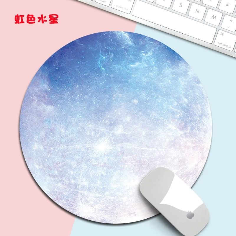 Kawaii Round Celestial Mouse Pad Soft Mat for Game Computer Cap Desk Mat Pads Non-Slip Rubbe PC Waterproof Office MousePad 20cm