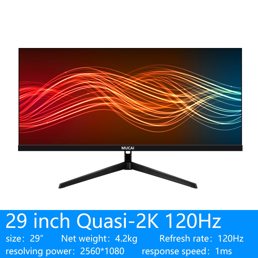 MUCAI 29 Inch Monitor Quasi-2K 120Hz WFHD Wide Display 21:9 IPS Desktop LED Not Curved Gamer Computer Screen DP/2560*1080