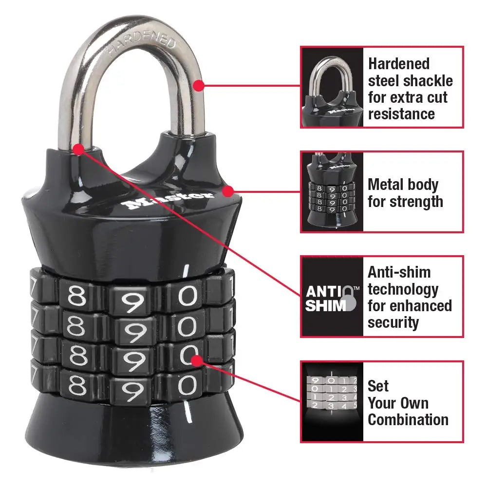 Master Lock 1535D Mini Digits Lock Number Password Combination Padlock Safety Travel Security Lock for Luggage Lock Padlock Gym