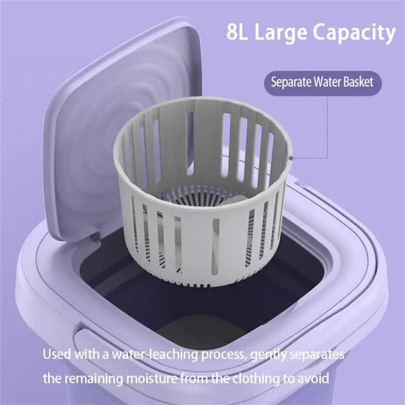 Folding Washing Machine Socks And Underwear Cleaning Washing Machine With Drainage Basket Mini Washing Machine 3 Rotary Dryers